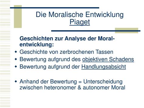 moralische entwicklung piaget